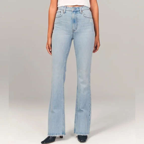 Abercrombie & Fitch High Rise Vintage Flare Jeans Sz 32 Long - Picture 2 of 7